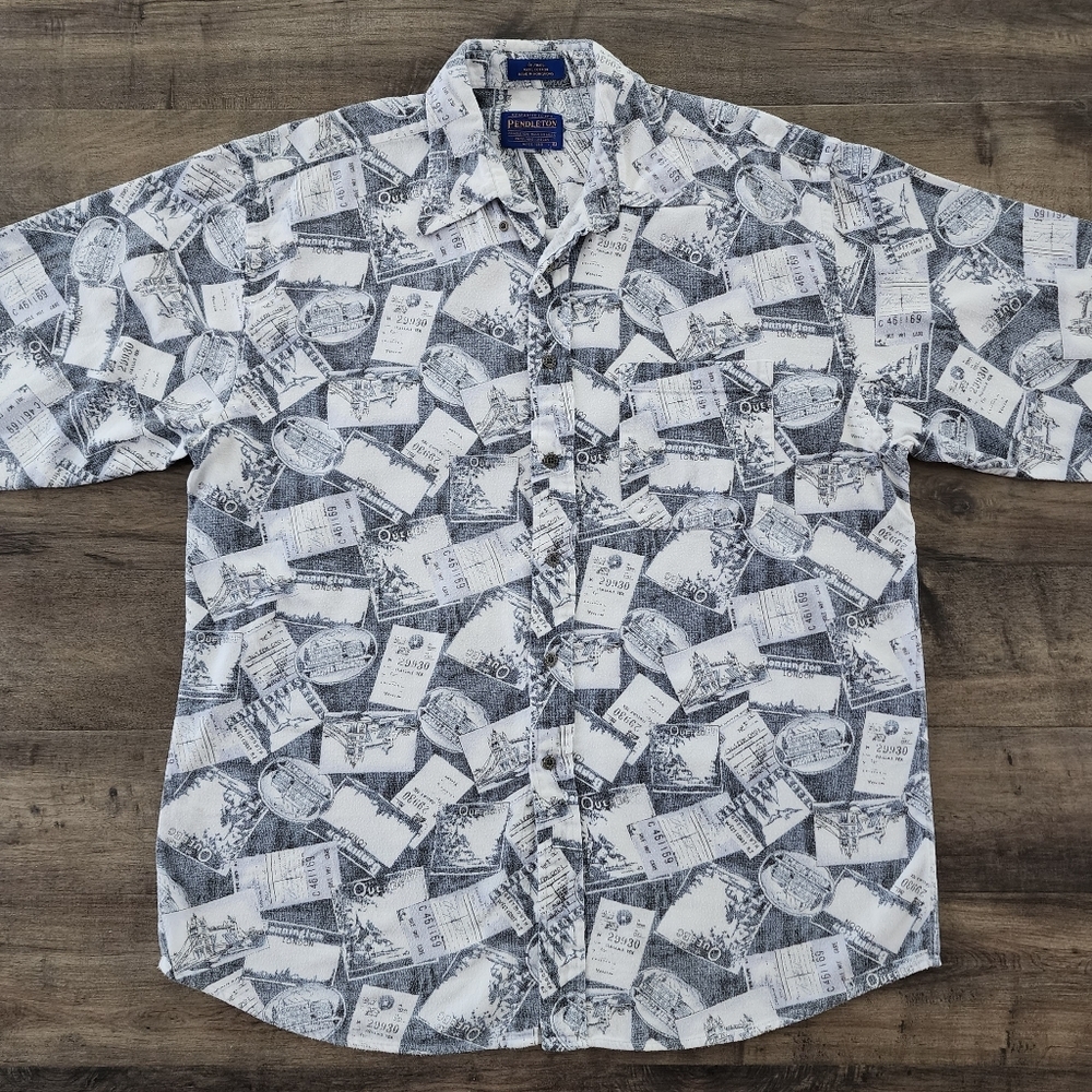 Pendleton Long Sleeve Cotton Button Up Shirt Men'… - image 8